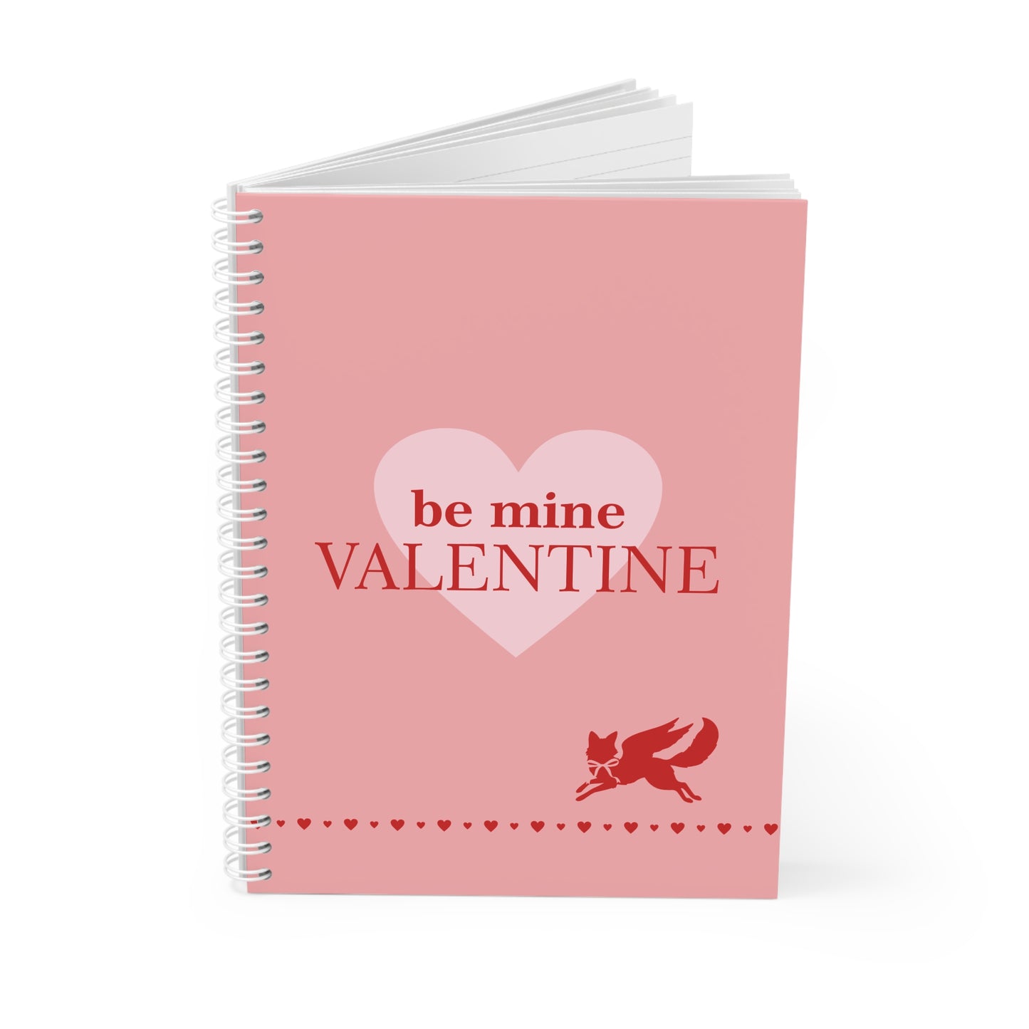 Valentine Spiral Notebook — "Be Mine Valentine" Pink Heart Journal for Romantic Notes & Gifts